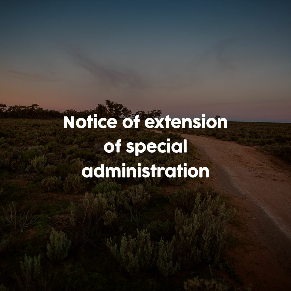 notice-of-extension-of-special-administration notice-of-extension-of-special-administration